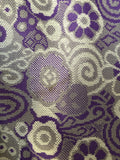 womens  vintage  stitch detail  retro  purple  print dress  pearl button  MOD  high neck  dress  button sleeve  back zip  60s  1960s  10