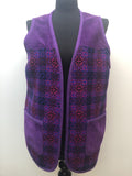 Wool Blend  wool  womens  welsh wool  waistcoat  vintage  vest  Urban Village Vintage  urban village  tunic  tapestry  Suede detail  sleevless  purple  pure wool  pink  Gwydir Garments  60s  1960s  14  100% Wool