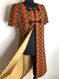 1970s Short Sleeved Embroidered Duster Jacket - Size UK 12