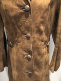 Womens Vintage 1960s / 1970s Jeffrey Brownleader of London Suede Jacket - Brown - Size 14 - Vintage Clothing