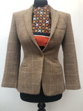 fitted  Wool Blend  womens  Urban Village Vintage  Ralph Lauren  Jacket  Grey  check  blazer jacket  Blazer  Alapaca  8 urban village vintage