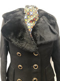 Womens Vintage 1970s Wool Coat with Beaver Lamb Collar by Your Sixth Sense Pure New Wool 70s double breasted long coat Urban Village Vintage