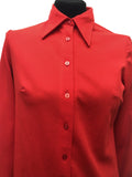 womens  vintage  Urban Village Vintage  top  St Michael  red  blouse  balloon sleeves  70s  70  1970s  10