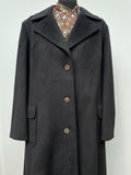 wool coat  Wool Blend  womens  wetherall  vintage  Urban Village Vintage  urban village  red  pure wool  pockets  made in england  long sleeves  long sleeve  long length coat  long length  long coat  lapels  Jacket  button down  black  70s  1970s  16