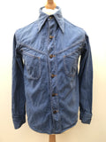 1970s Denim Shirt Jacket in Blue - Size S