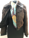 womens  vintage  Urban Village Vintage  lining  Jacket  fur  coney fur  collar  coat  brown  8  70s  70  1970s