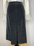 womens  vintage  Urban Village Vintage  urban village  Skirts  skirt  retro  knee length  jaeger  high waisted  high waist  corduroy  circle skirt  black  A-Line  8  70s  70  1970s