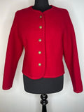 Vintage 1960s Wool Jacket in Red - Size UK 14