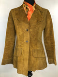 1970s Suede Jacket in Brown - Size UK 10
