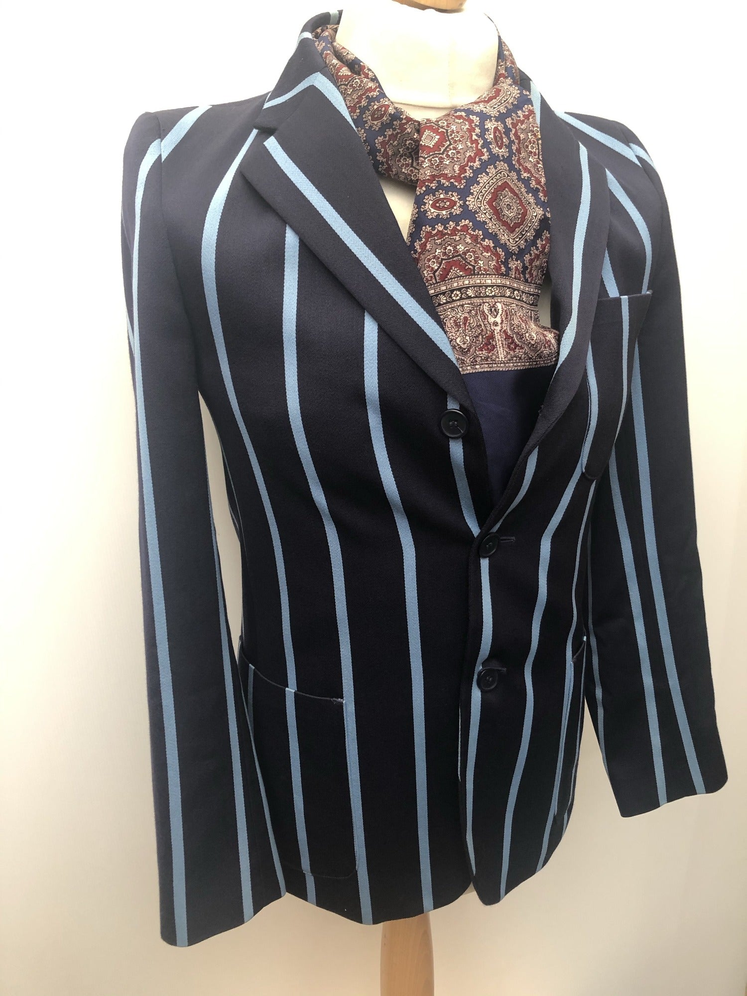 XS  Stripes  Mens jacket  mens  Jacket  boating jacket  blue  Blazer  Adam Waterman  60s style