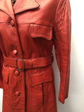 Urban Village Vintage  70s  womens coat  womens  vintage  Red  Leather Jacket  Leather Coat  Leather  Jacket  1970s  10