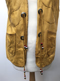 womens  western  waistcoat  vintage  vest  Urban Village Vintage  tan  navajo  leather  Jacket  hippie  boho  70s  1970s