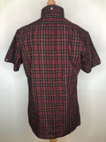 XL  vintage  Urban Village Vintage  urban village  slimfit  short sleeved  short sleeve  Shirt  Red  press stud fastening  press stud  MOD  mens  Dr Martens  collar  chest pockets  check shirt  check  button down  Brutus Trimfit