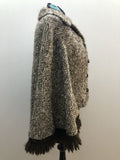 womens  vintage  Urban Village Vintage  urban village  short cape  multi  fringed  Edel Modelle  Cape Coat  cape  button down  button  brown  60s  1960s
