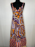 womens  vintage  v-neck  Urban Village Vintage  summer dress  summer  silk dress  silk  rio de janiero  rio  purple  psychedelic  psych  patterned dress  patterned  orange  multi  maxi dress  maxi  long dress  ibiza  harrods  festival  dress  carnival  70s  6  1970s