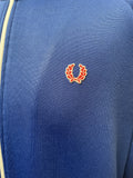 zip  xl  vintage  Urban Village Vintage  urban village  track top  Stripes  sportswear  shell track top  retro  MOD  mens  long sleeve  logo  Jacket  high neck  elasticated  blue