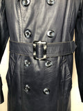 Windsor Leatherwear  waist belt  vintage  Urban Village Vintage  pockets  mens  M  long sleeve  Leather Jacket  Leather Coat  Leather  Jacket  blue  70s  1970s