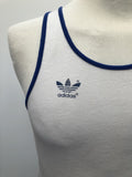 white  vest top  Urban Village Vintage  tee  tank top  stripes  Sportswear  s  retro  mens  Logo design  logo  blue  adidas  70s  70  1970s