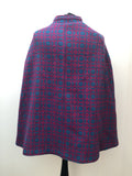 womens  Welsh Woollens  welsh wool  welsh  vintage  Turquoise  turqoise  tapestry  S  pink  multi  MOD  cape  60s  1960s