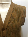 waistcoat  vintage  Urban Village Vintage  urban village  sleevless  pockets  patterned  MOD  mens  M  knitwear  knitted  knit  Jacket  button down  brown  60s  1960s