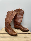 1970s Leeflee Tall Leather Western Boots - Size 8