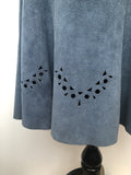 womens  vintage  Urban Village Vintage  two piece  top  suede top  suede skirt  suede  formal  blue  belted top  60s  1960s  10