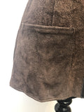 womens jacket  womens coat  womens  waistcoat  vintage  vest  Urban Village Vintage  summer  Suede Jacket  Suede  Leather trim  Jacket  dark brown  button fastening  brown  8  70  1970s