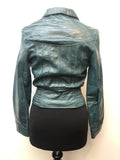 womens  vintage  Urban Village Vintage  long sleeve  Leather Coat  Leather  Green  bomber jacket  8  70s  70  1970s