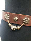 Woven  womens  vintage  Urban Village Vintage  urban village  S  mens  Leather  fringed  floral  embellishment  buckle  brown  braiding  belted  belt  beading detail  accesories  60s  60  1960s  1960