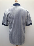 vintage  Urban Village Vintage  top  Three button  Stripes  sportswear  sports polo  polo top  polo  mens  L  Count Christie  blue  70s  1970s