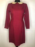 womens  vintage  Urban Village Vintage  urban village  sleeve  round collar  red  mini dress  metallic  dress  cream collar  burgundy  8  60s  1960s