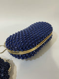 womens bag  womens accessories  womens  vintage  Urban Village Vintage  space  silver  purse  party  oval bag  hard case  handbag  fully lined  evening bag  clutch bag  clasp purse  clasp bag  christmas  chain strap  blue  beading detail  bag  60s  1960s