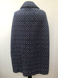 womens  Welsh Woollens  welsh wool  welsh  vintage  tapestry  S  MOD  cape  Blue  60s  1960s Urban Village Vintage
