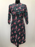 1960s Floral Bow Front Dress by Erlurit Model - Size 12