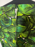 womens  vintage  urban village  swing dress  spring  rockabilly  print  leafy  leaf print  leaf  green  full skirt  floral  fitted waist  dress  day dress  cotton dress  clothing  50s  1950s  10