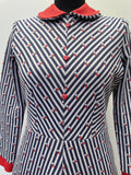 zip  white  vintage  Urban Village Vintage  urban village  stripey  Stripes  striped dress  striped  stripe print  polyester  dresses  dress  decorative buttons  collared dress  collar dress  blue  back zip  60s  1960s  12