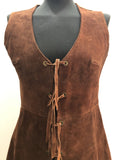 womens jacket  womens coat  womens  waistcoat  vintage  vest  Urban Village Vintage  summer  Suede Jacket  suede fringing  Suede  Jacket  fringing  dark brown  brown  60s  1960s  10