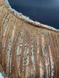 womens  vintage  sleeveless  midi dress  lace  fringing  fringed  dress  diamante  50s  1950s urban village womens vintage clothing