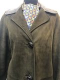 womens  vintage  Urban Village Vintage  urban village  Suede Jacket  Suede  press stud fastening  pockets  Paul Blanche  long sleeve  Jacket  Green  coat  60s  1960s  12