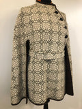 womens  Winter Jacket  Winter Coat  winter  Welsh Woollens  welsh wool  welsh  waist belt  vintage  Urban Village Vintage  tapestry  S  MOD  Eclipse  cream  cape  brown  60s  1960s