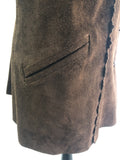 womens  waistcoat  vintage  Urban Village Vintage  Suede Jacket  Suede detail  suede and leathercraft limited  Suede  scallop detail  Devon Sheepskin  brown  60s  1960s  14