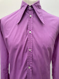 vintage  Urban Village Vintage  urban village  purple  mens  long sleeve  L  jack tabor  disco  dagger collar  collar  big collar  70s  1970s