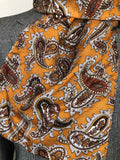 vintage  Urban Village Vintage  urban village  scooter  scarves  scarf  retro  Paisley Print  paisley inspired  paisley  one size  MOD  mens  Green  gold  fringing  fringed  fringe  brown paisley  accessories  60s  1960s