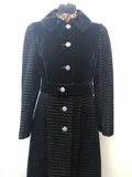 1960s Velvet Coat in Black - Size 12-14