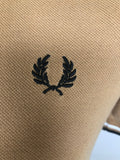 vintage  Urban Village Vintage  urban village  top  short sleeved  short sleeve  shirt  S  polo  MOD  mens  Logo design  logo  Fred Perry  fred  embroidered logo  button  brown
