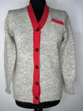 womens  vintage  Urban Village Vintage  urban village  retro  red trim  pockets  knitwear  knitted  knit  John Craig  grey  green  cardigan  cardi  button  belted  70s  1970s  12