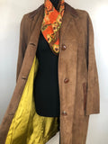 womens coat  womens  vintage  Urban Village Vintage  urban village  Suede Jacket  Suede  Nonapareil  midi  long sleeve  leather trim  Leather  coat  brown  60s  1960s  16