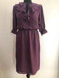 womens  vintage  Urban Village Vintage  urban village  purple  long dress  frill sleeves  frill sleeve  dress  70s  70  1970s  10