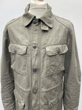 vintage  Urban Village Vintage  retro  pockets  Military  mens  long sleeve  levis strauss  levis  levi strauss  levi  L  khaki  Jacket  drawstring  collar  button front  button down  button