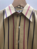 vintage  Urban Village Vintage  stripes  purple  pink  mens  M  double two  cream  Cotton  beige  70s  1970s